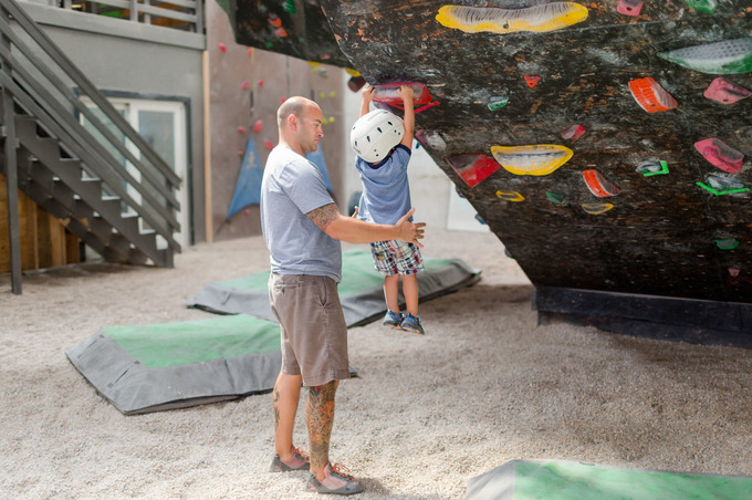 Linc turns 3 at the rock gym