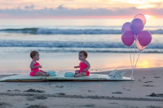 Beautiful Sunrise Surfing Cake Smash by Brooke Tucker Photography