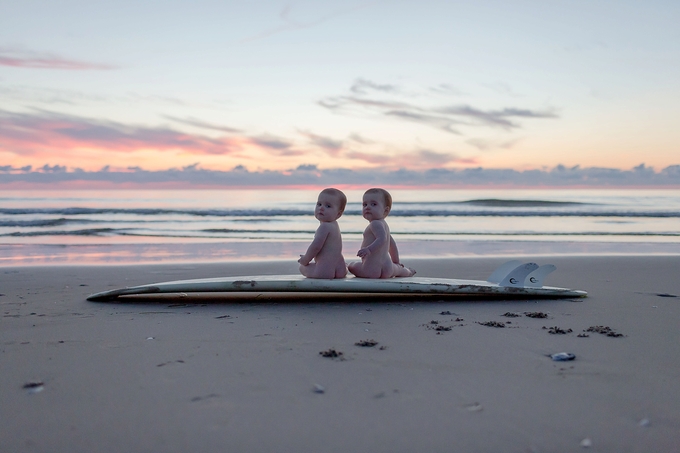 Beautiful Sunrise Surfing Cake Smash by Brooke Tucker Photography