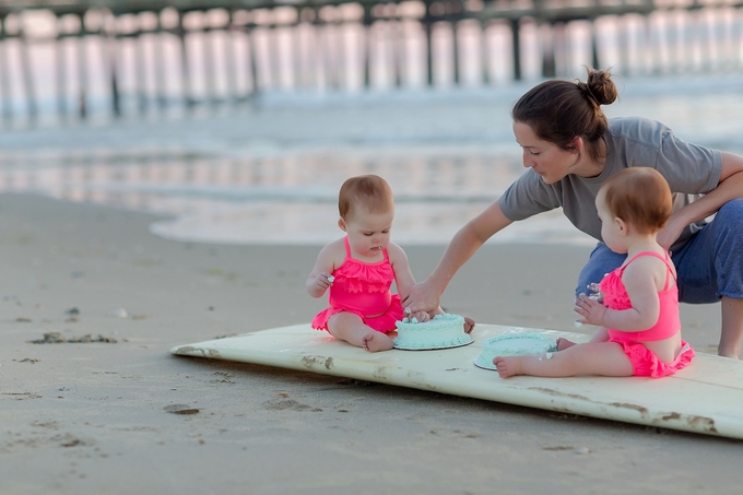 Beautiful Sunrise Surfing Cake Smash by Brooke Tucker Photography