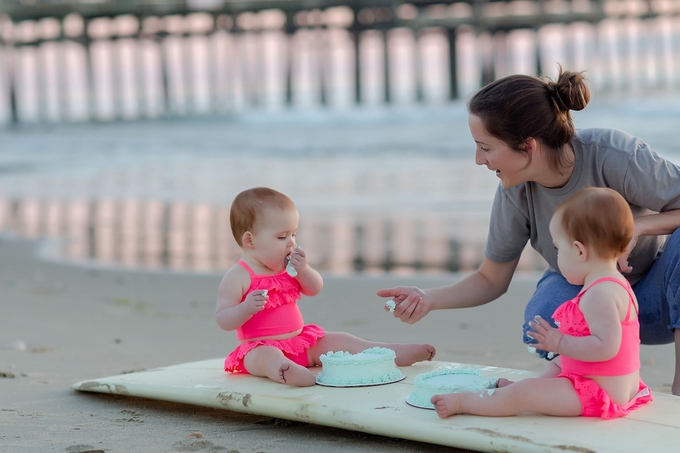 Beautiful Sunrise Surfing Cake Smash by Brooke Tucker Photography