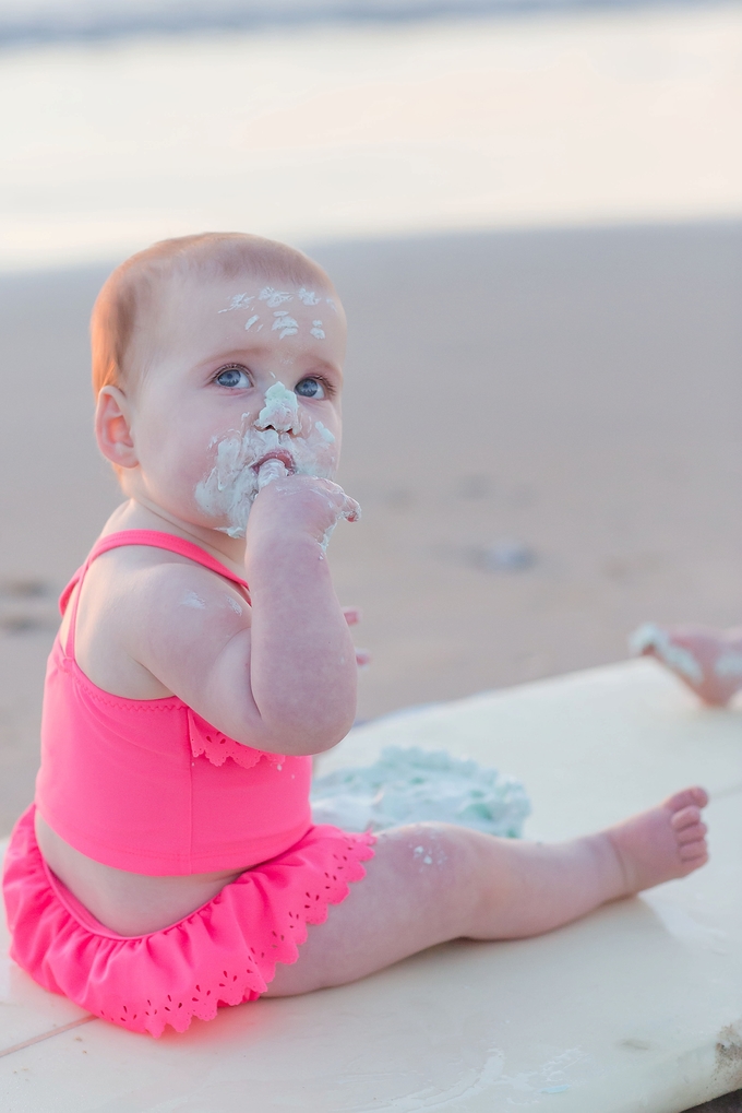 Beautiful Sunrise Surfing Cake Smash by Brooke Tucker Photography