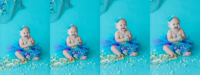 mermaid inspired cake smash by brooke tucker photography