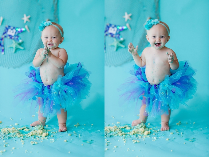 mermaid inspired cake smash by brooke tucker photography