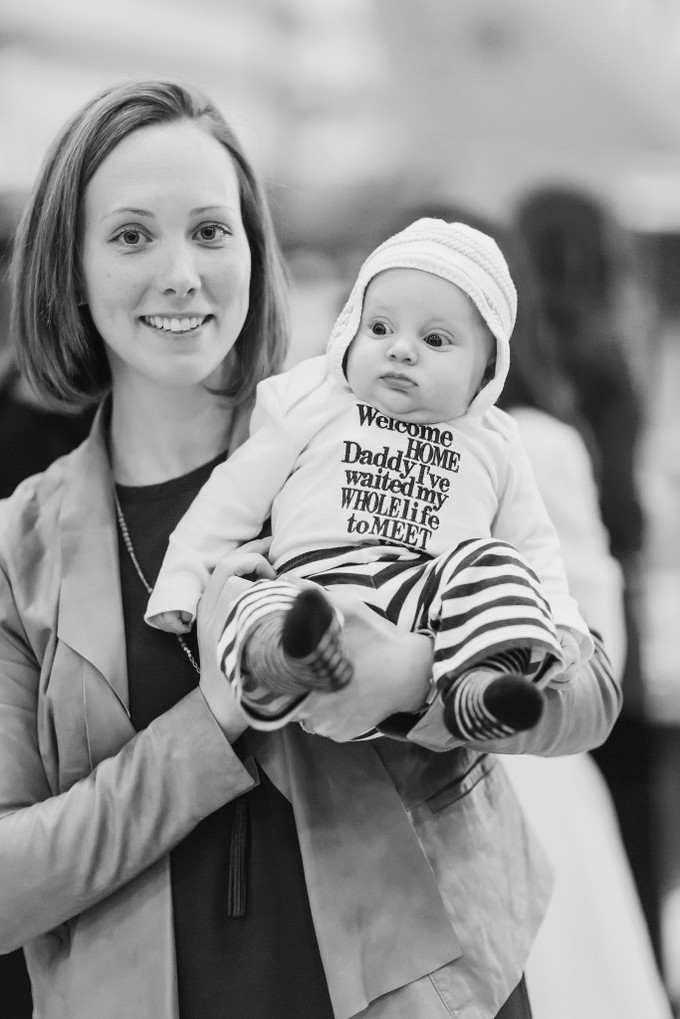 Emotional Rainy Day Navy Pilot Family Homecoming