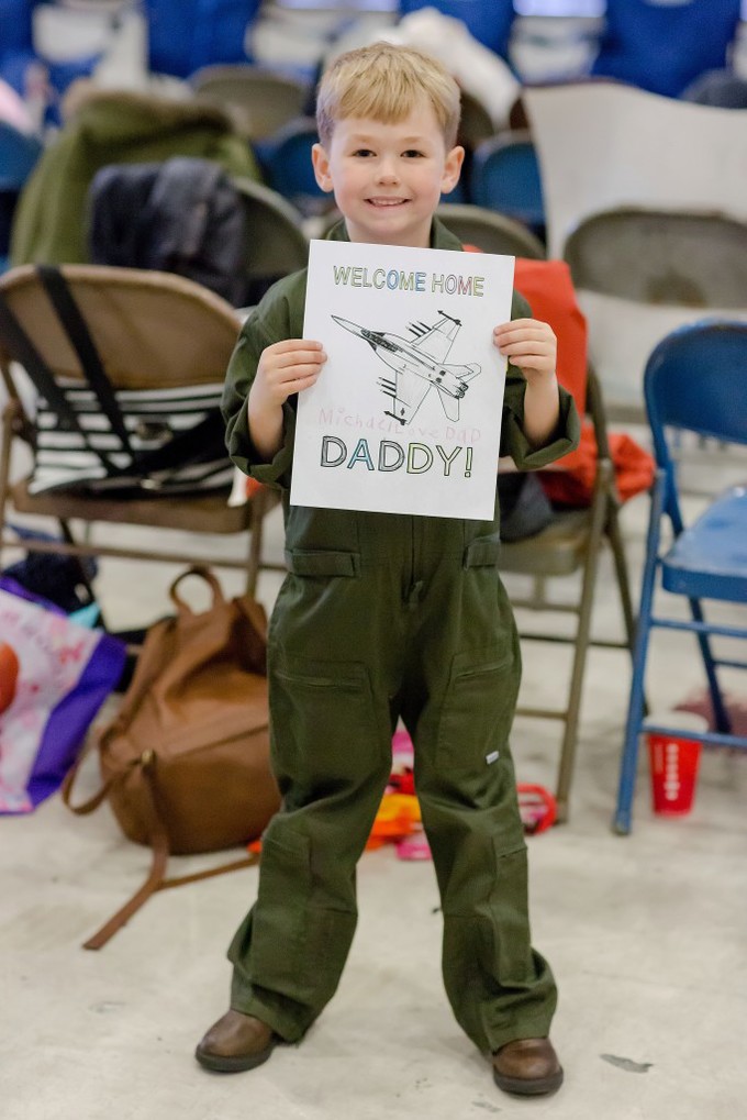 Emotional Rainy Day Navy Pilot Family Homecoming