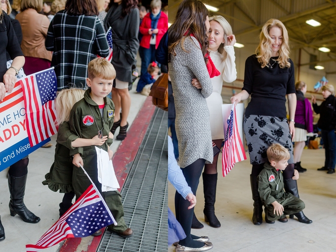 Emotional Rainy Day Navy Pilot Family Homecoming