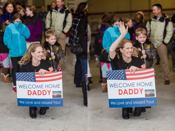 Emotional Rainy Day Navy Pilot Family Homecoming