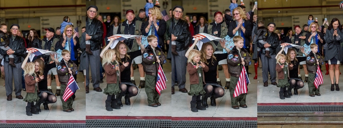 Emotional Rainy Day Navy Pilot Family Homecoming