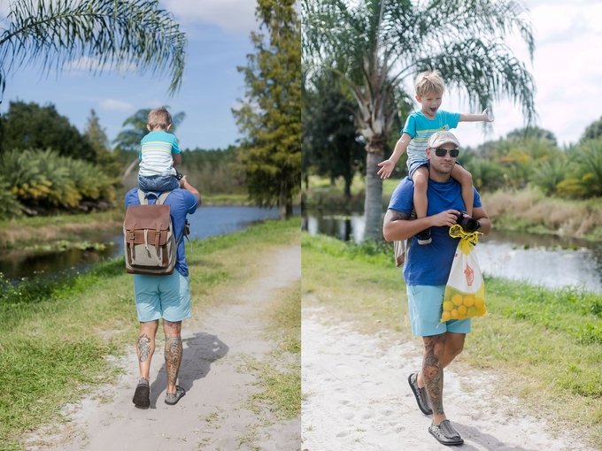 Family day in the orange grove