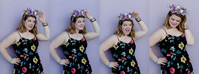 Beautiful Headshots with Floral Mickey Ears handmade by the girls of Trinket Trove Designs, Walt Disney World