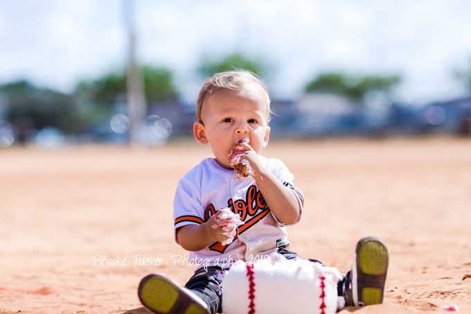 Orioles themed cake smash, brooke tucker photography, orlando florida child and family photographer