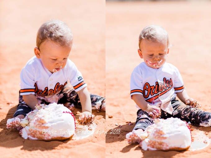 Orioles themed cake smash, brooke tucker photography, orlando florida child and family photographer